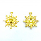 1 x Sun Antique Golden Colour Charm Pendant fit DIY Round Jewelry Pendant 28 mm x 24 mm