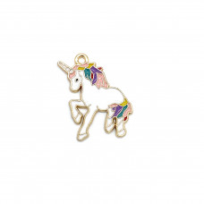 Enamel Unicorn Charm Animal Pendant for Jewelry Making Earring Bracelet DIY