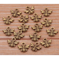 10 pk 9*10 mm Metal Alloy Small Antique bronze Plated Honeybee Pendant for Jewelry Making DIY Handmade Craft