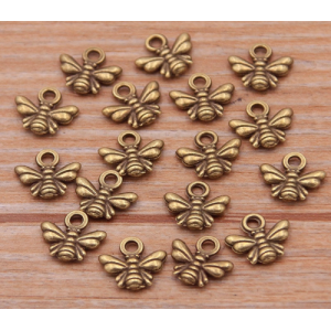 10 pk 9*10 mm Metal Alloy Small Antique bronze Plated Honeybee Pendant for Jewelry Making DIY Handmade Craft