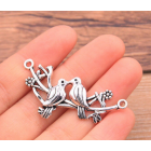 Double Bird Branch Charm Metal Animal Pendant Charm for DIY Jewelry Making
