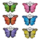 Acrylic Butterfly Charm Double Colour Drop Oil Animal Pendant for Necklace Earring Jewelry Making Findings DIY 