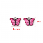 1 x Pink Butterfly Charm Pendant for Necklace Earring Jewelry Making Craft