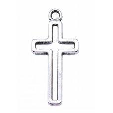 Antique Silver Colour Hollow Cross Charms Pendant for DIY Jewelry Making craft