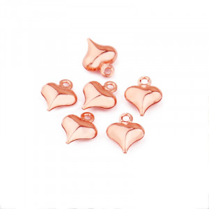 Rose Gold Colour 8mm x 10mm DIY Jewellery making Accessories Stainless steel Heart Pendant Charm 10 PK