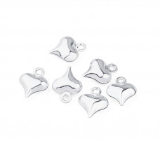10 pk x Silver colour 8x10mm DIY Jewellery making Accessories Stainless steel Heart Pendant Charm
