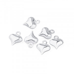 10 pk x Silver colour 8x10mm DIY Jewellery making Accessories Stainless steel Heart Pendant Charm