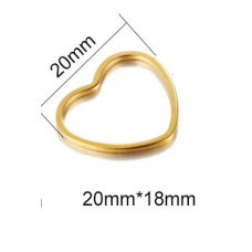 1 x Gold Colour Love Stainless Steel Small Hollow Heart Charms for Jewelry DIY Making