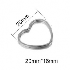 1xSilver Colour Love Stainless Steel Small Hollow Heart Charms for Jewelry DIY Making