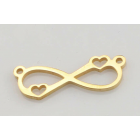 Golden Colour Stainless Steel Love Infinite Hollow Bracelet Connectors Necklace Charms DIY