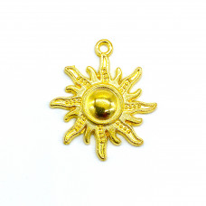 1 x Sun Antique Golden Colour Charm Pendant fit DIY Round Jewelry Pendant 28 mm x 24 mm