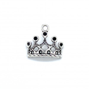 5 x Princess Queen Crown Charm Silver Colour Antique Making Pendant Fit 16mmx18mm