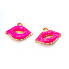 Rose Red Lips Pendant Enamel Charms DIY Jewelry for Handmade Necklace KeyChains