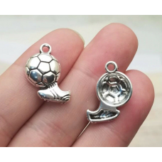 Antique Silver Plated Soccer Shoes Football Charms DIY Jewelry Accessories