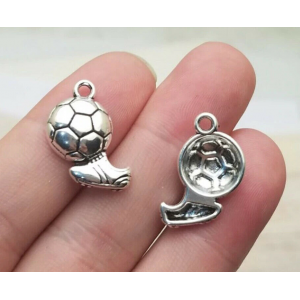 Antique Silver Plated Soccer Shoes Football Charms DIY Jewelry Accessories