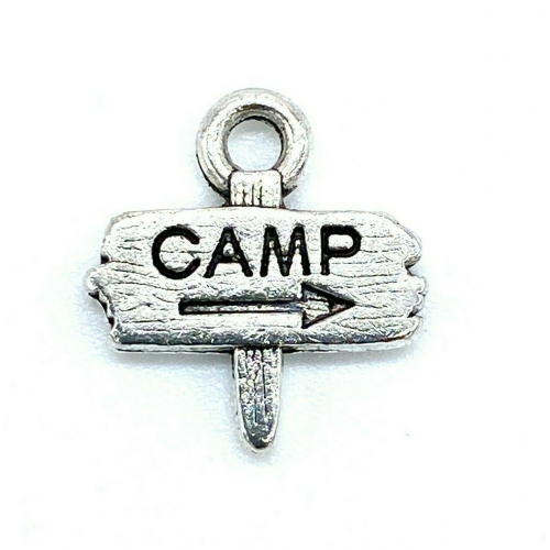 12mmx13mm Camp Signs Antique Silver ColourCharms Pendant DIY Metal Jewelry Make