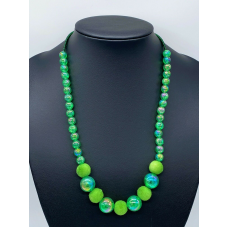 Green Colour New fashion Fancy Beaded Chain Jewellery Necklace women Girls 