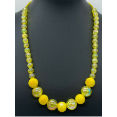 Yellow Colour Fancy Beaded Chain Jewellery Necklace Party wear