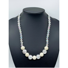 White Colour Fancy Beaded Chain Jewellery Necklace Party wear