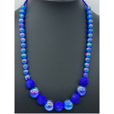 Royal Blue Colour Fancy Beaded Chain Jewellery Necklace Party wear