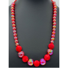 Red colour New fashion Fancy Beaded Chain Jewellery Necklace women Girls 