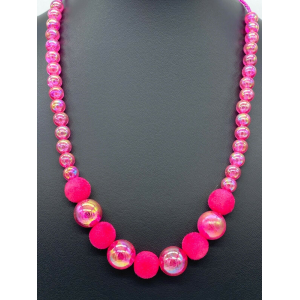  Pink colour New fashion Fancy Beaded Chain Jewellery Necklace women Girls 